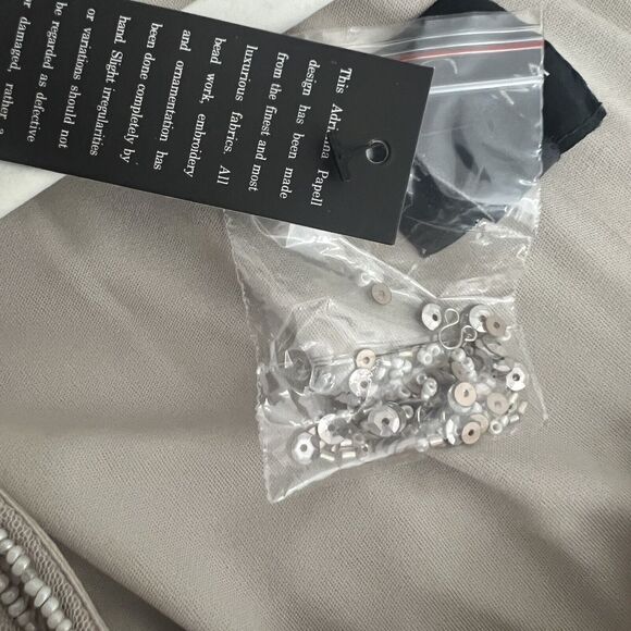 Adrianna Papel One Shoulder Beaded Formal Gown Biscotti New With Tags size 12 - Picture 7 of 14